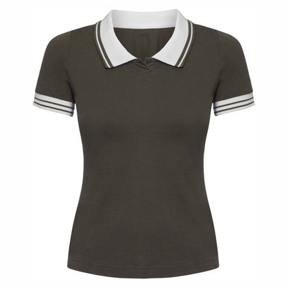 Дамска тениска с контрастна яка С339-3