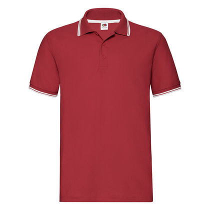 Червена мъжка риза с бял кант С207-6
