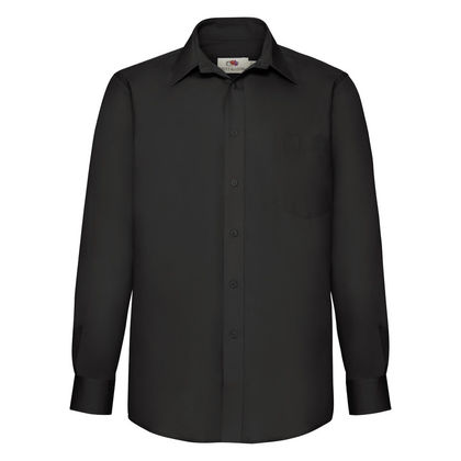 Стилна черна риза с джоб С64-3