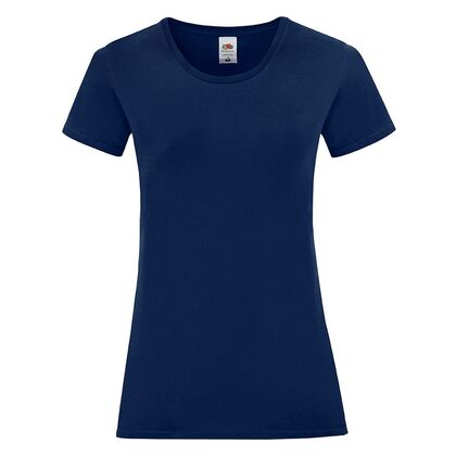 Тъмно синя дамска тениска от пениран памук B1756-7