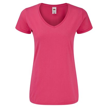 Дамска розова тениска с остро деколте С2008-5