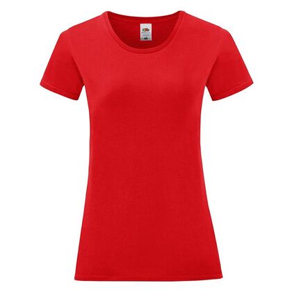 Червена дамска тениска с ликра С68-4