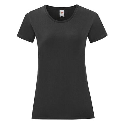 Дамска черна тениска с ликра С68-5