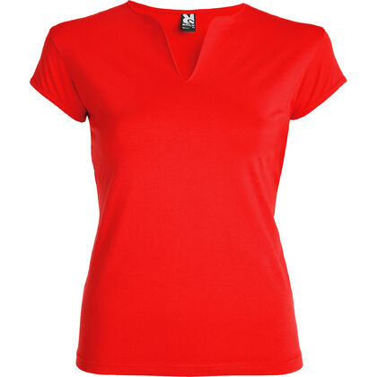 Червена дамска блуза с къс ръкав С361-4