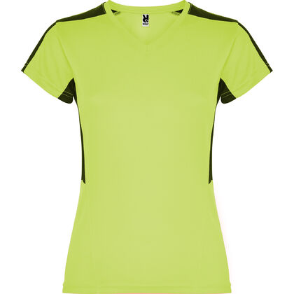 Двуцветна дамска тениска с остро деколте С1483-3