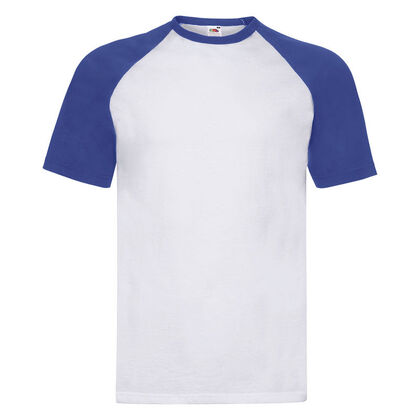 Бяла мъжка тениска със сини ръкави С23-3