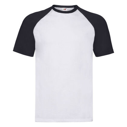 Бяла мъжка тениска с контрастни ръкави С23-5