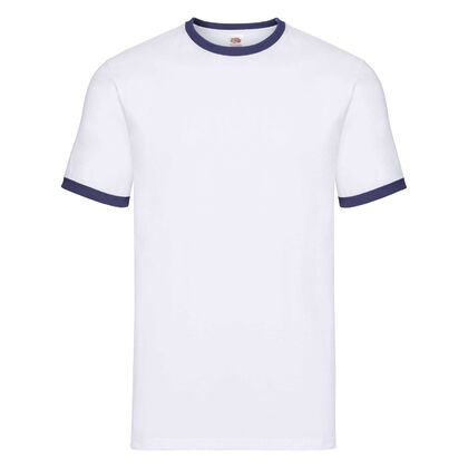 Мъжка тениска в бяло и тъмно синьо С24-7