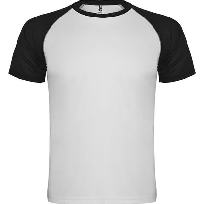 Бяла тениска с черни ръкави С1178-5