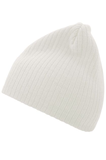 Кремаво-бяла плетена шапка С926-3