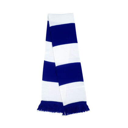 Плетен футболен шал в синьо и бяло С2338-2