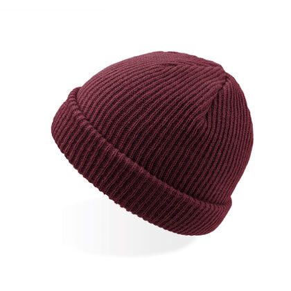 Топла рипсена шапка в цвят бургунди С2671-4