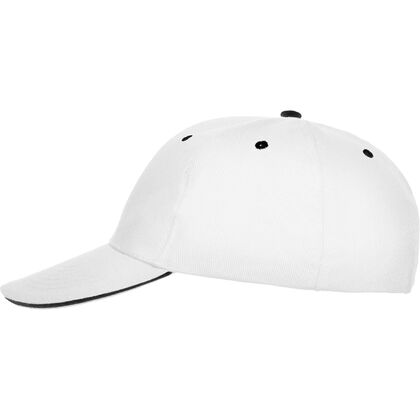 Бяла шапка с контрастен ръб С311-2
