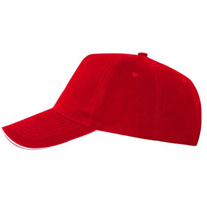 Червена шапка с козирка тип сандвич С2015-6
