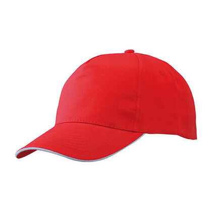 Памучна шапка с козирка в червено С691-2