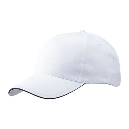 Памучна шапка с козирка в бяло С691-3