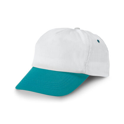 Бяла шапка със светло синя козирка С388-5