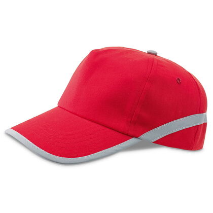Червена шапка със светлоотразителна лента С132-2