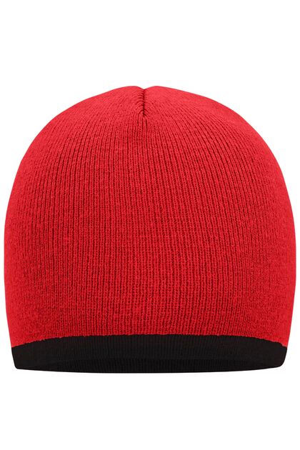 Зимна плетена шапка в червено С743-2