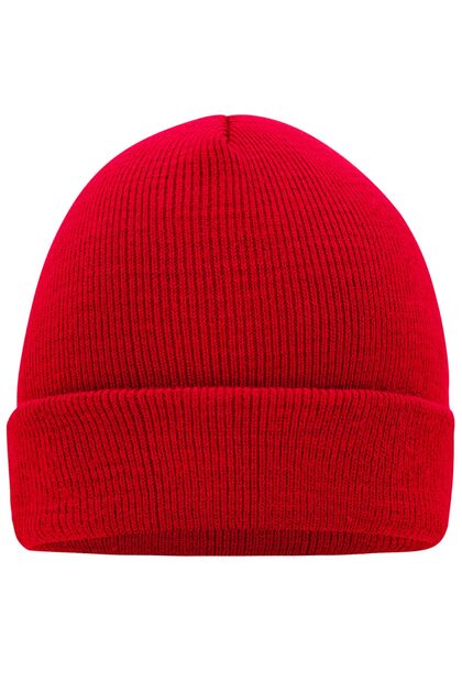 Плътна плетена шапка в червено С795-3