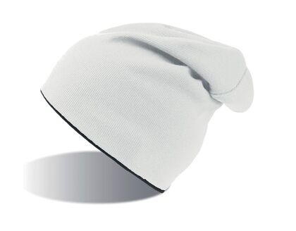 Трикотажна двулицева шапка в бяло С2703-2
