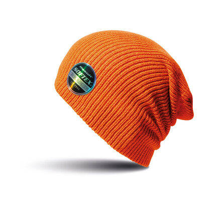 Двуслойна плетена шапка в оранжево С994-2