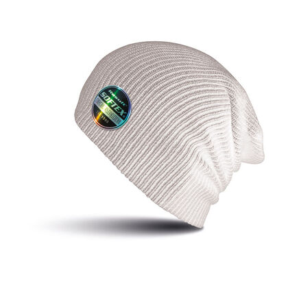 Двуслойна плетена шапка в бяло С994-3