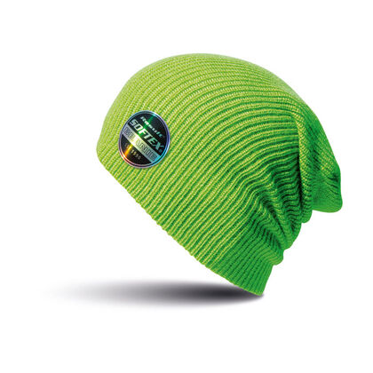 Двуслойна плетена шапка в светло зелено С994-7