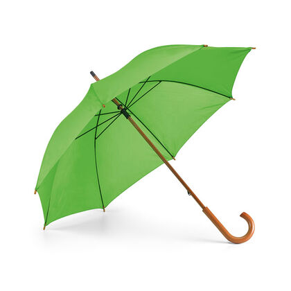 Стилен чадър с дървена дръжка в светло зелено С783-2
