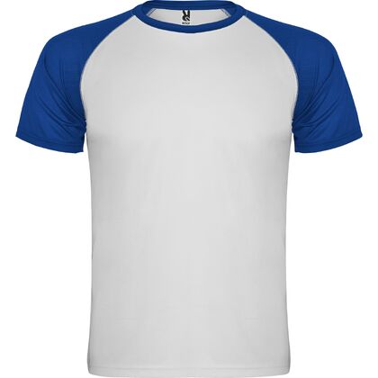 Детска бяла тениска със сини ръкави С1179-2
