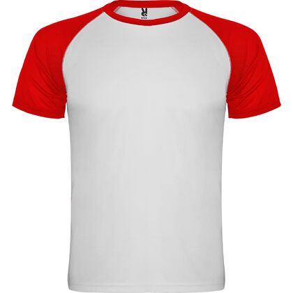 Детска бяла тениска с червени ръкави С1179-4