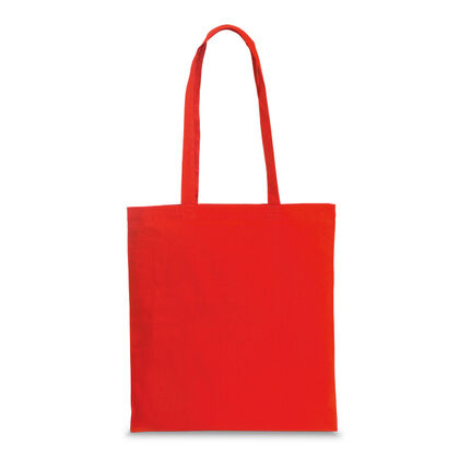 Червена памучна чанта с дълги дръжки С574-4