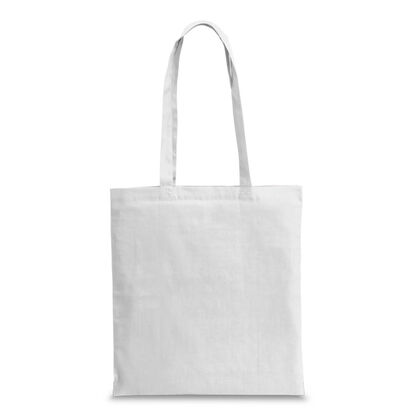 Бяла памучна чанта с дълги дръжки С574-6