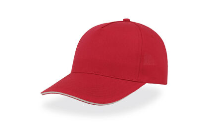 Тънка червена шапка с козирка С2646-4