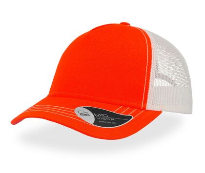 Оранжева шапка с бяла мрежа С2655-1