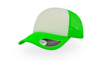 Прохладна шапка бяло на неоново зелено С2683-4