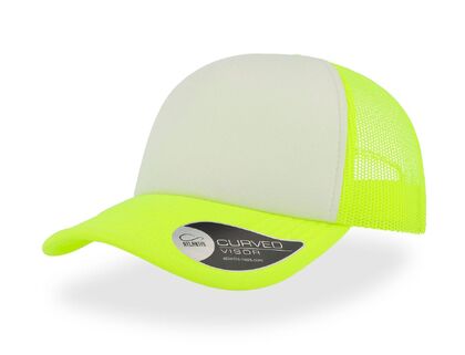 Прохладна шапка бяло на неоново жълто С2683-9