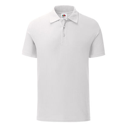 Бяла мъжка тениска с яка С1759-5