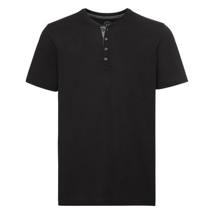 Черна мъжка тениска с копчета С1787-2