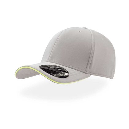 Еластична сива шапка с неонов кант С3135-2