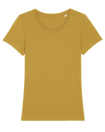 Тениска от органичен памук в цвят охра С1902-6