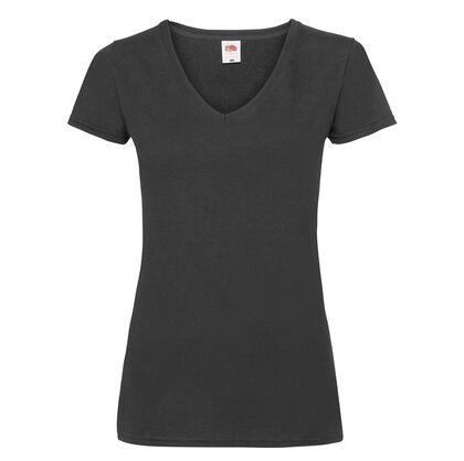 Дамска черна тениска с остро деколте С182-2