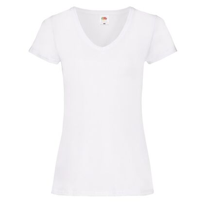 Дамска бяла тениска с остро деколте С182-3
