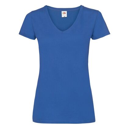 Дамска синя тениска с остро деколте С182-5