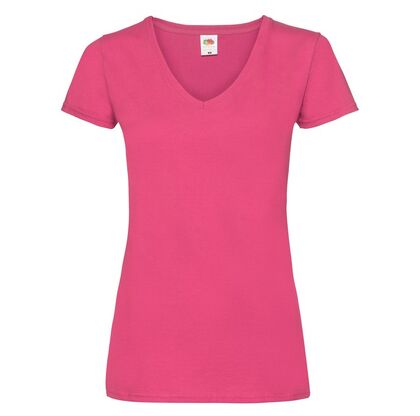 Дамска розова тениска с остро деколте С182-10