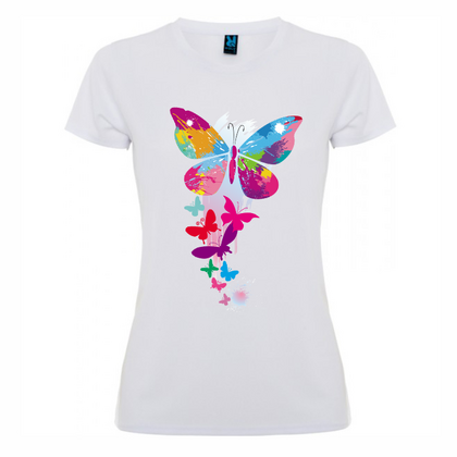 Дамска тениска с пеперуди К013