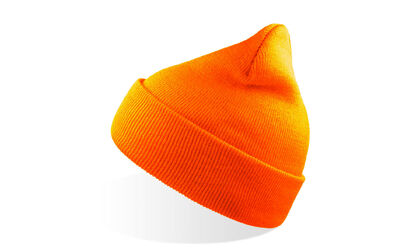 Неоново оранжева класическа зимна шапка С2659-27