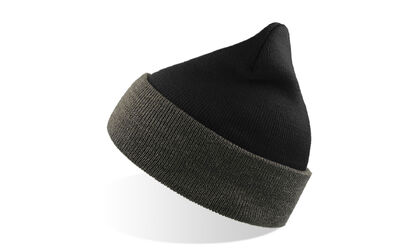 Класическа зимна шапка черно на сиво С2659-30