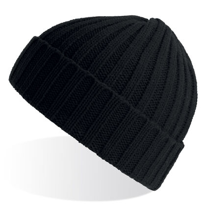 Плетена зимна шапка черна С2672-1