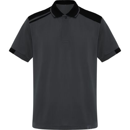Мъжка тениска с яка сиво с черно С2950-1